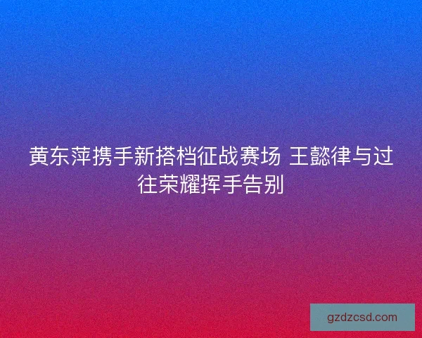 黄东萍携手新搭档征战赛场 王懿律与过往荣耀挥手告别